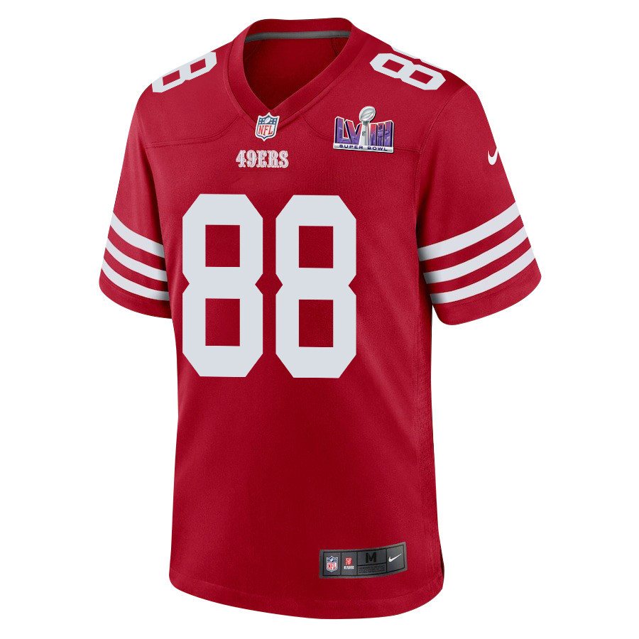 Jake Tonges 88 San Francisco 49ers Super Bowl LVIII Patch Game Men Jersey - Scarlet JS8191 nicesnker - Image 2