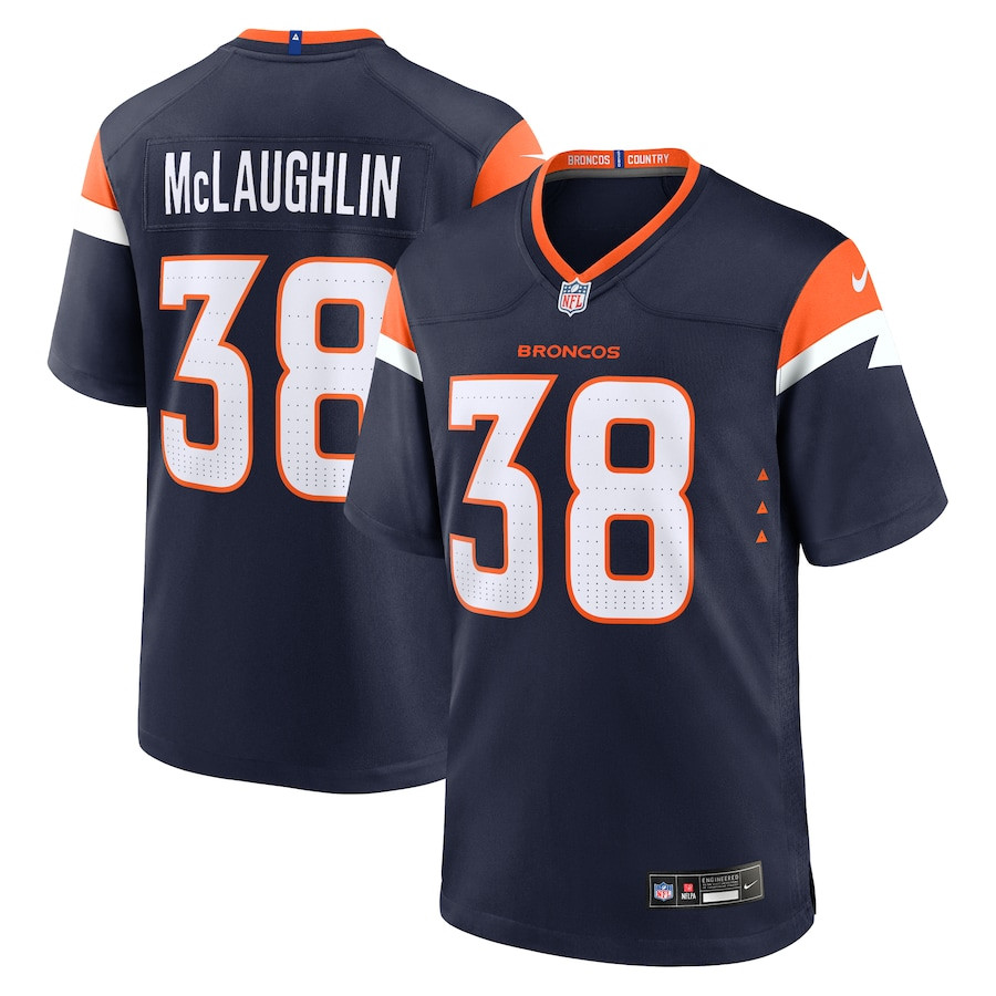 Jaleel McLaughlin 38 Denver Broncos Alternate Game Men Jersey - Navy JS7185 nicesnker