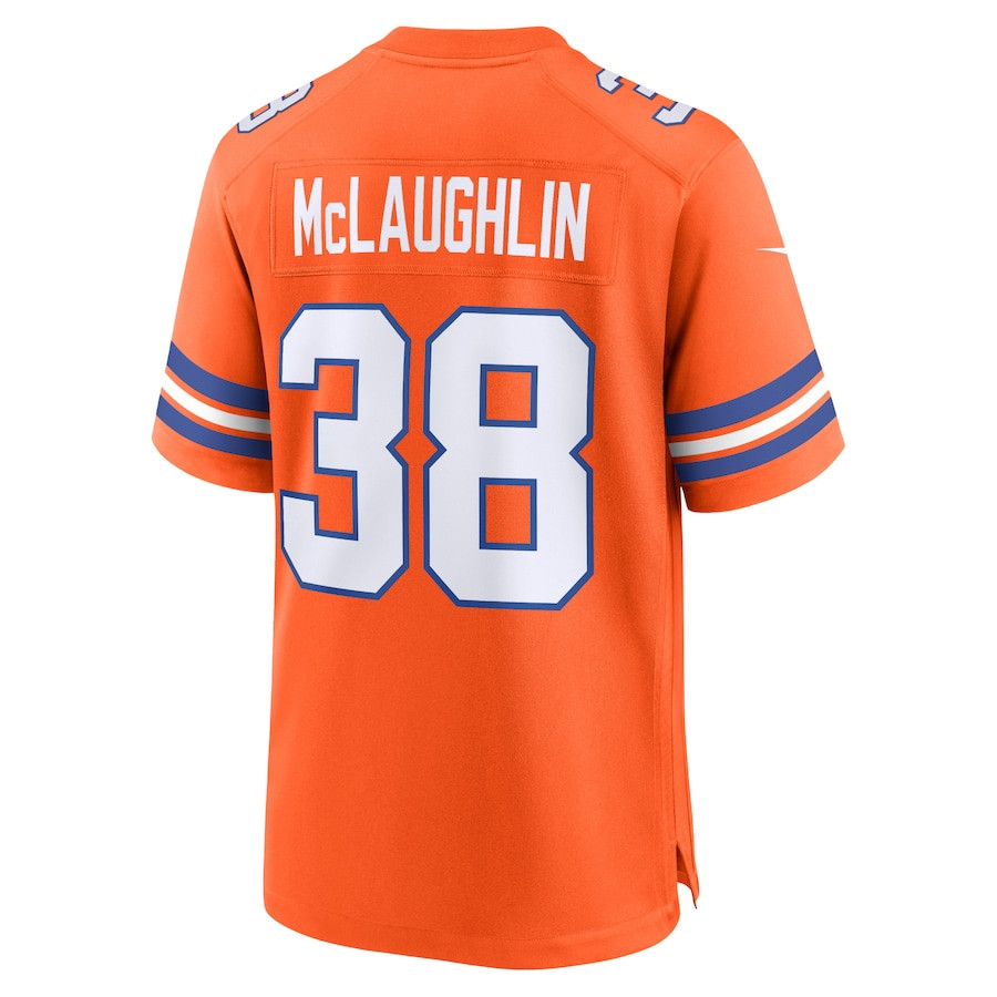 Jaleel McLaughlin 38 Denver Broncos Mile High Collection 1977 Throwback Player Game Men Jersey - Orange JS2245 nicesnker - Image 3