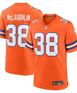 Jaleel McLaughlin 38 Denver Broncos Mile High Collection 1977 Throwback Player Game Men Jersey - Orange JS2245 nicesnker