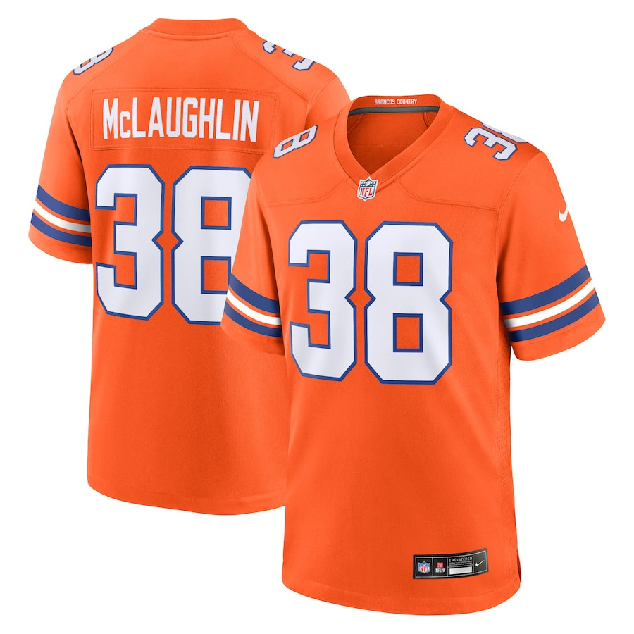 Jaleel McLaughlin 38 Denver Broncos Mile High Collection 1977 Throwback Player Game Men Jersey - Orange JS2245 nicesnker