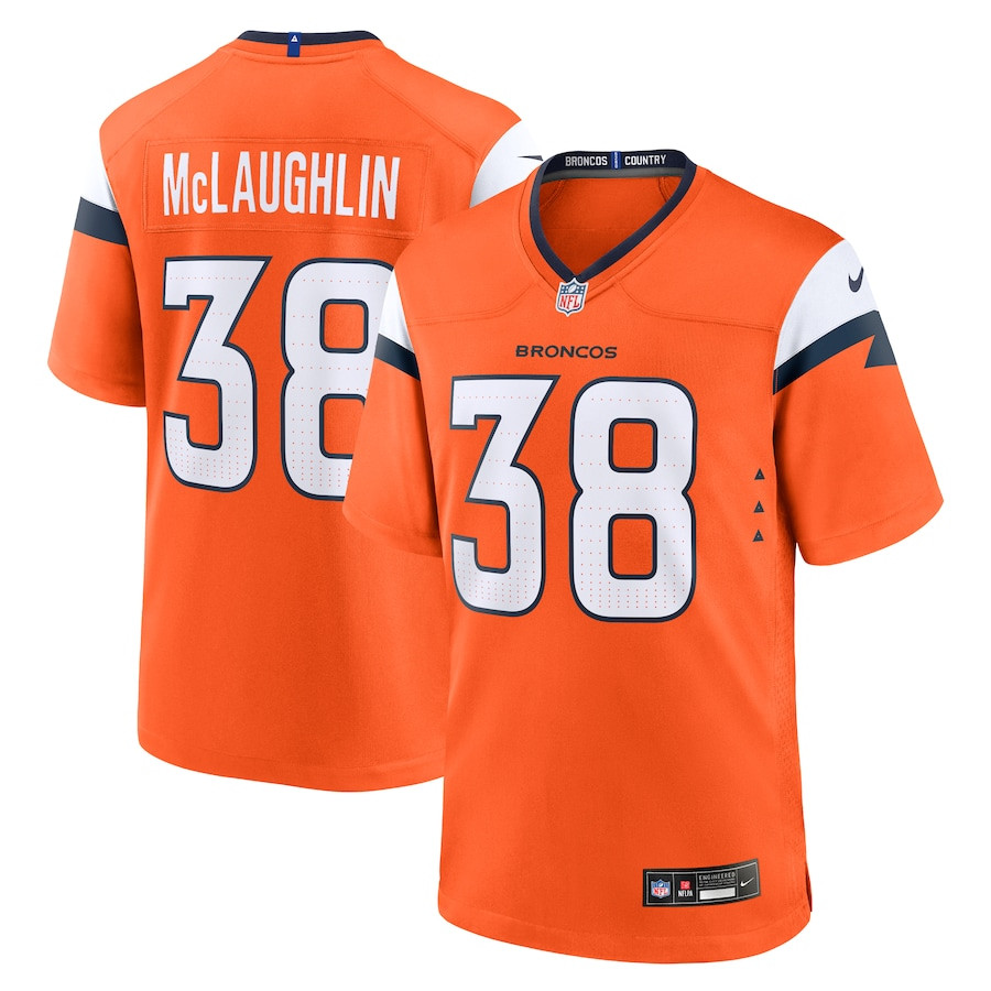 Jaleel McLaughlin 38 Denver Broncos Team Game Men Jersey - Orange JS5766 nicesnker