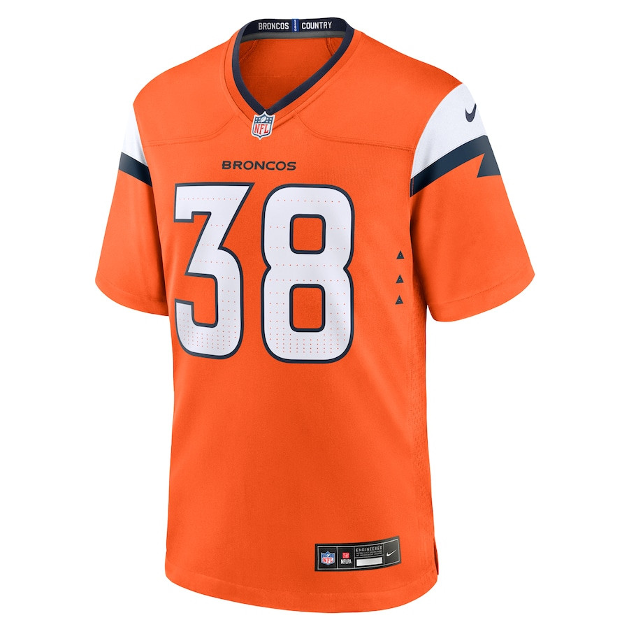 Jaleel McLaughlin 38 Denver Broncos Team Game Men Jersey - Orange JS5766 nicesnker - Image 2
