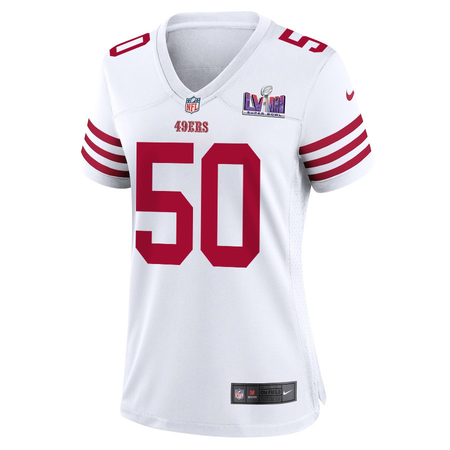 Jalen Graham 50 San Francisco 49ers Super Bowl LVIII Patch Game Women Jersey - White JS3880 nicesnker - Image 2