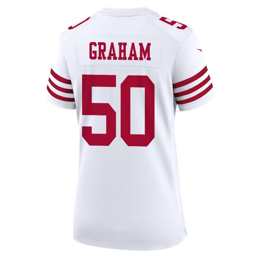 Jalen Graham 50 San Francisco 49ers Super Bowl LVIII Patch Game Women Jersey - White JS3880 nicesnker - Image 3