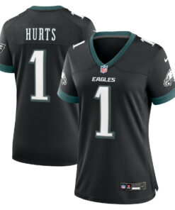 Jalen Hurts 1 Philadelphia Eagles Alternate Game Women Jersey - Black JS8558 nicesnker