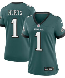 Jalen Hurts 1 Philadelphia Eagles Game Women Jersey - Midnight Green JS7370 nicesnker