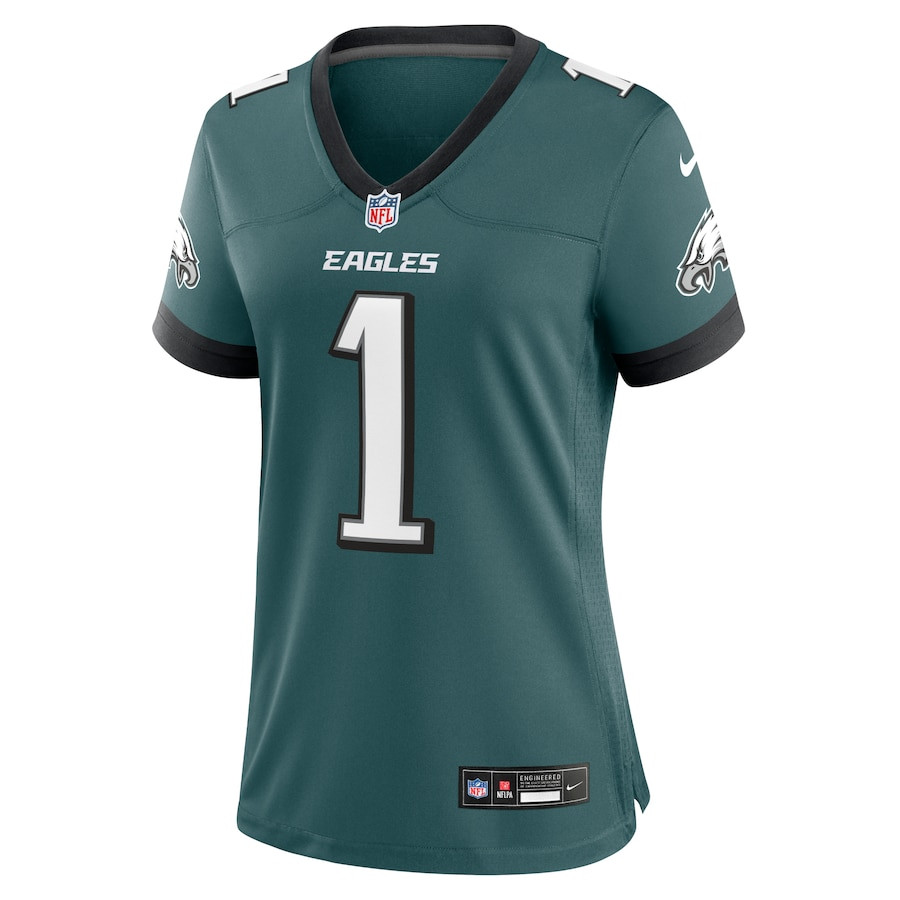 Jalen Hurts 1 Philadelphia Eagles Game Women Jersey - Midnight Green JS7370 nicesnker - Image 2