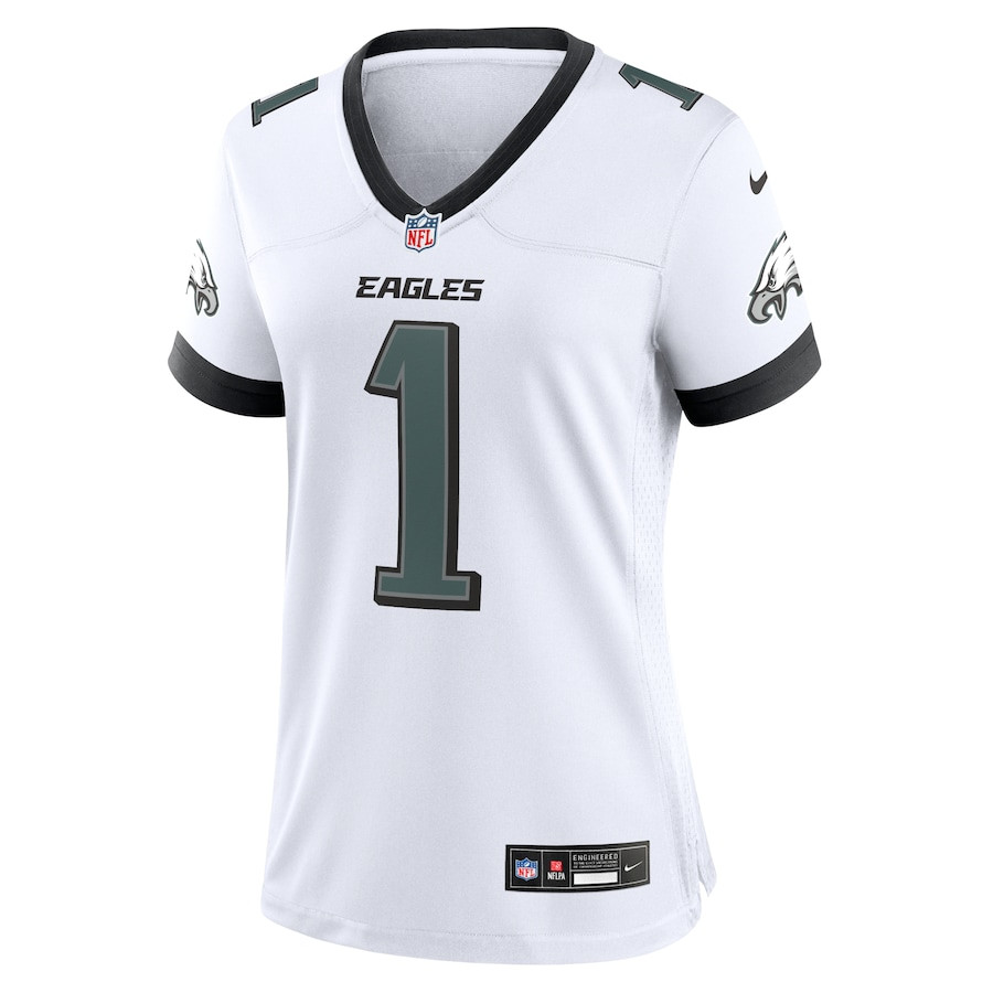 Jalen Hurts 1 Philadelphia Eagles Game Women Jersey - White JS7804 nicesnker - Image 2
