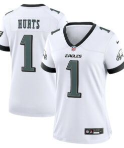 Jalen Hurts 1 Philadelphia Eagles Game Women Jersey - White JS7804 nicesnker