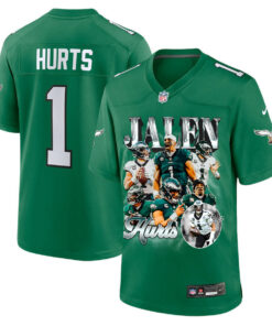 Jalen Hurts 1 Philadelphia Eagles Go Directly To Jalen Game Men Jersey - Kelly Green JS3695 nicesnker