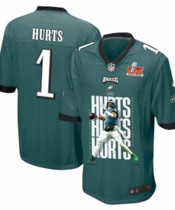 Jalen Hurts 1 Philadelphia Eagles 'Go Directly to Jalen' Game Men Jersey - Midnight Green JS8781 nicesnker
