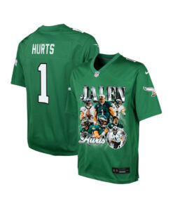 Jalen Hurts 1 Philadelphia Eagles Go Directly To Jalen Game YOUTH Jersey - Kelly Green JS8517 nicesnker