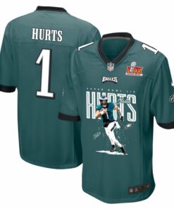 Jalen Hurts 1 Philadelphia Eagles 'Hurtin' For a Title' Game Men Jersey - Midnight Green JS4669 nicesnker