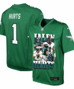 Jalen Hurts 1 Philadelphia Eagles Legacy YOUTH Jersey - Kelly Green JS4415 nicesnker