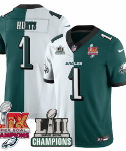 Jalen Hurts 1 Philadelphia Eagles LII-LIX Super Bowl Champions Vapor Limited Jersey - Split JS1347 nicesnker
