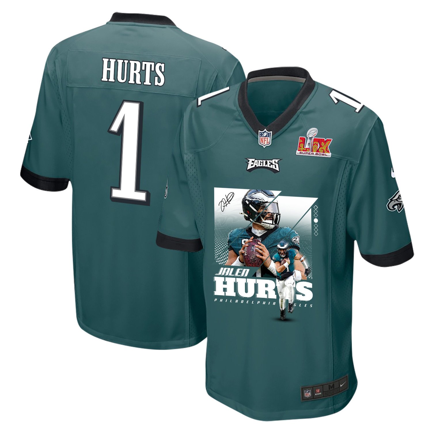 Jalen Hurts 1 Philadelphia Eagles 'So Good It Hurts' Game Men Jersey - Midnight Green JS1187 nicesnker