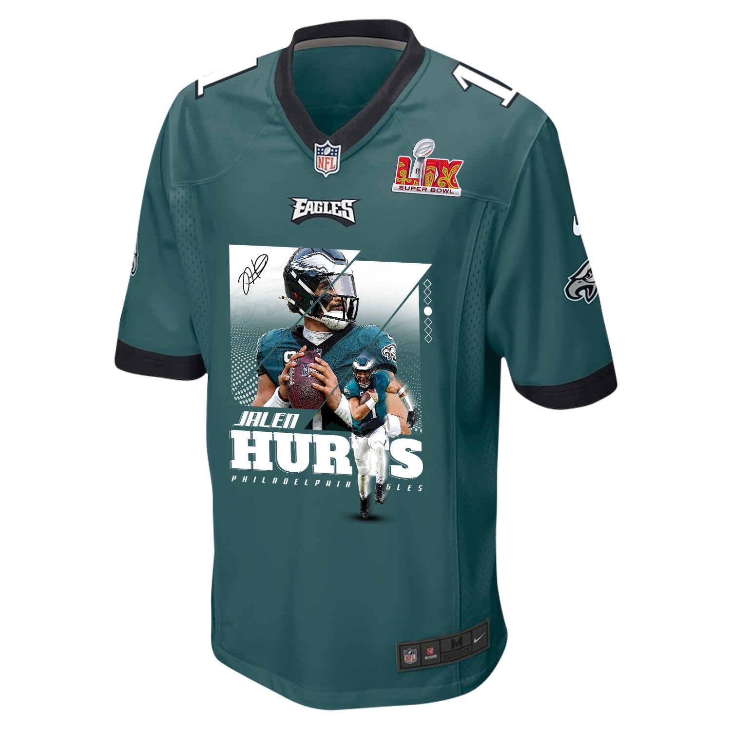 Jalen Hurts 1 Philadelphia Eagles 'So Good It Hurts' Game Men Jersey - Midnight Green JS1187 nicesnker - Image 2