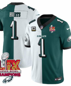 Jalen Hurts 1 Philadelphia Eagles Super Bowl LIX Champions Gold Vapor Limited Jersey - Split JS9904 nicesnker