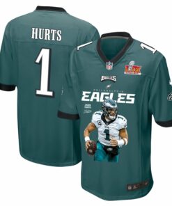 Jalen Hurts 1 Philadelphia Eagles 'The Hurtsbreakers' Game Men Jersey - Midnight Green JS8716 nicesnker