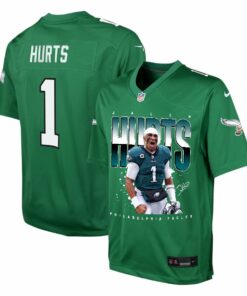 Jalen Hurts 1 Philadelphia Eagles Victory Game YOUTH Jersey - Kelly Green JS7346 nicesnker