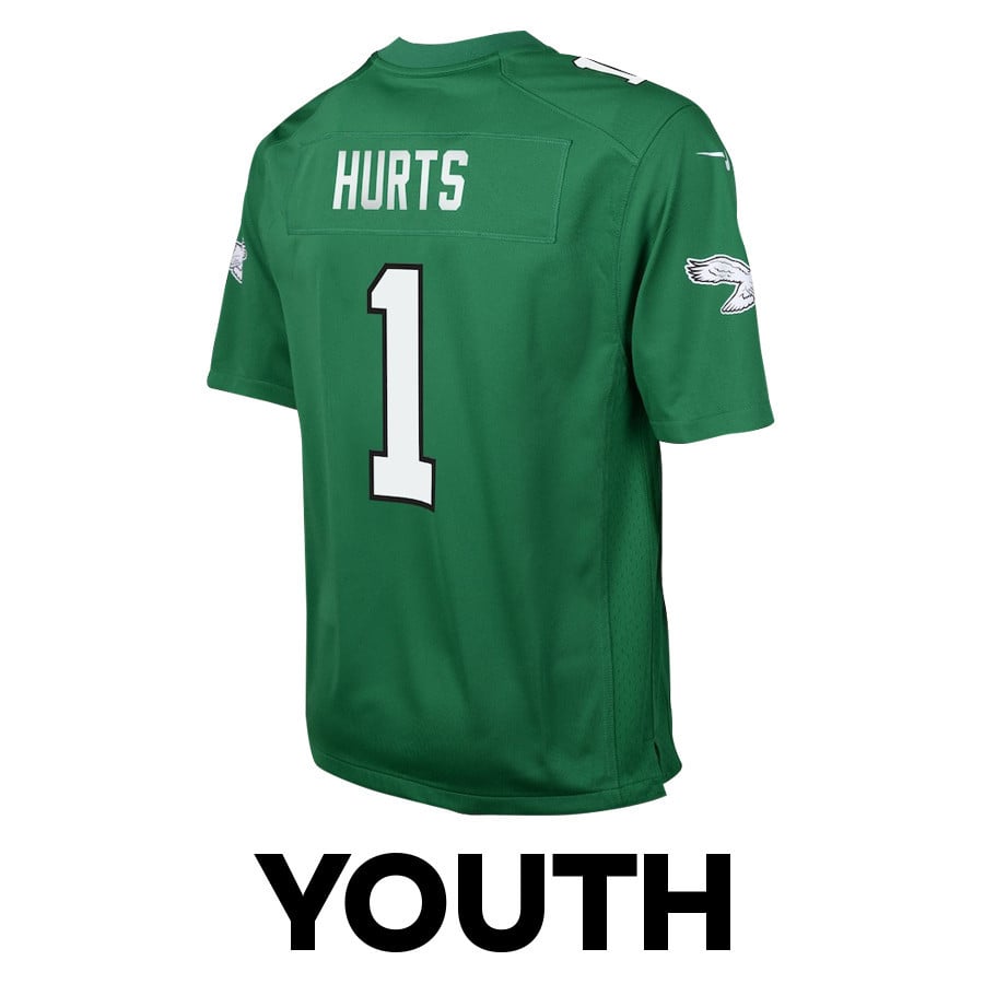 Jalen Hurts 1 Philadelphia Eagles Victory Game YOUTH Jersey - Kelly Green JS7346 nicesnker - Image 3