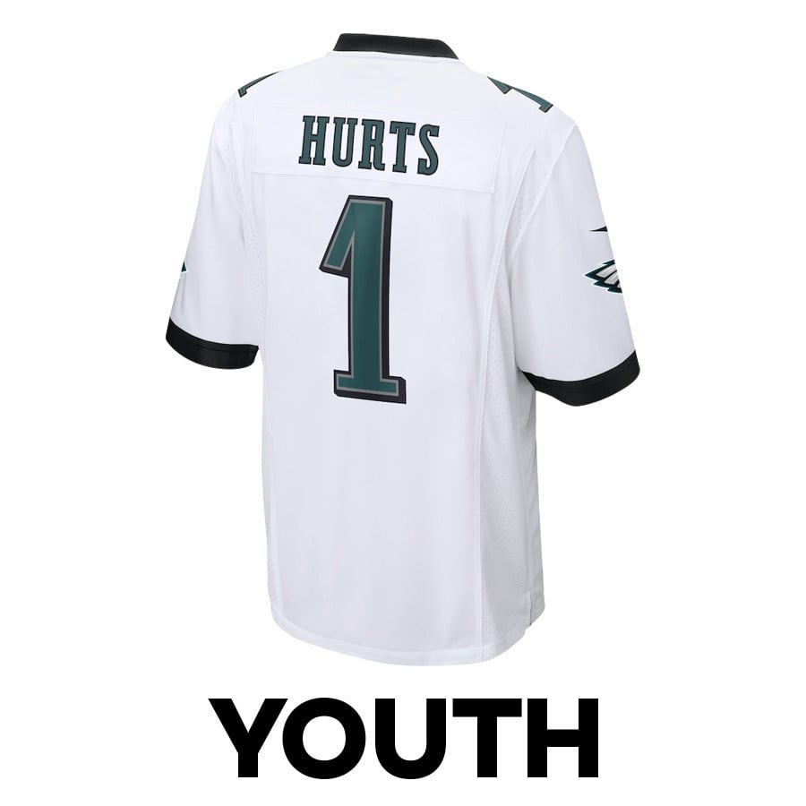 Jalen Hurts 1 Philadelphia Eagles Victory Game YOUTH Jersey - White JS7857 nicesnker - Image 3