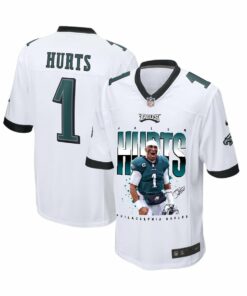 Jalen Hurts 1 Philadelphia Eagles Victory Game YOUTH Jersey - White JS7857 nicesnker