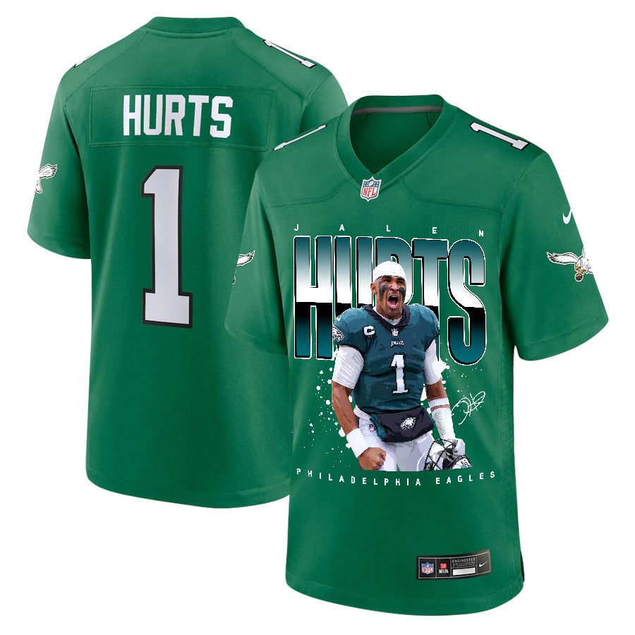 Jalen Hurts 1 Philadelphia Eagles Victory Men Game Jersey - Kelly Green JS9216 nicesnker