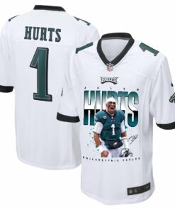 Jalen Hurts 1 Philadelphia Eagles Victory Men Game Jersey - White JS4914 nicesnker