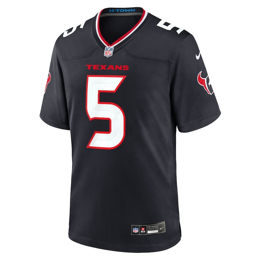 Jalen Pitre 5 Houston Texans Game Jersey - Men, Navy JS5234 nicesnker - Image 2