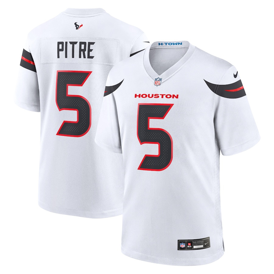Jalen Pitre 5 Houston Texans Game Jersey - Men, White JS8463 nicesnker