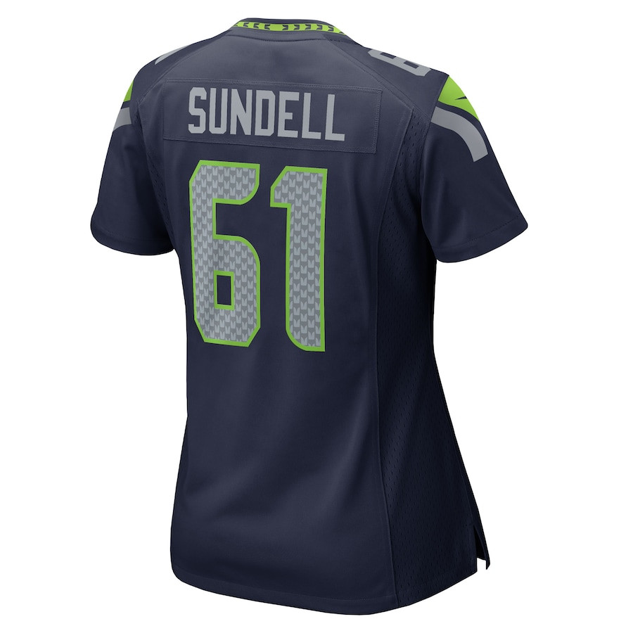 Jalen Sundell 61 Seattle Seahawks Women's Team Game Jersey - College Navy JS5833 nicesnker - Image 3