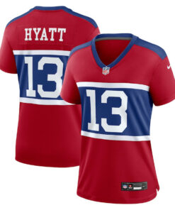 Jalin Hyatt 13 New York Giants Women's Alternate Player Game Jersey - Century Red JS8333 nicesnker