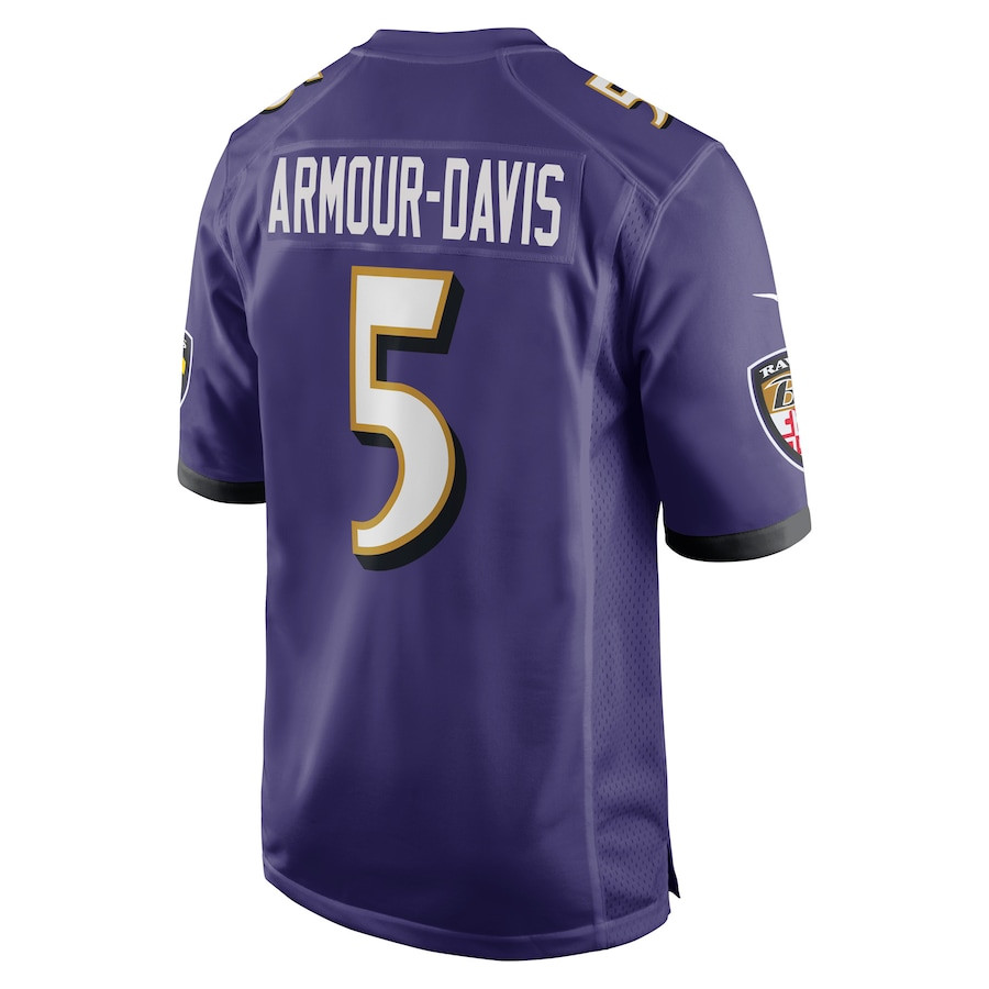 Jalyn Armour-Davis 5 Baltimore Ravens Men Game Jersey - Purple JS1847 nicesnker - Image 3