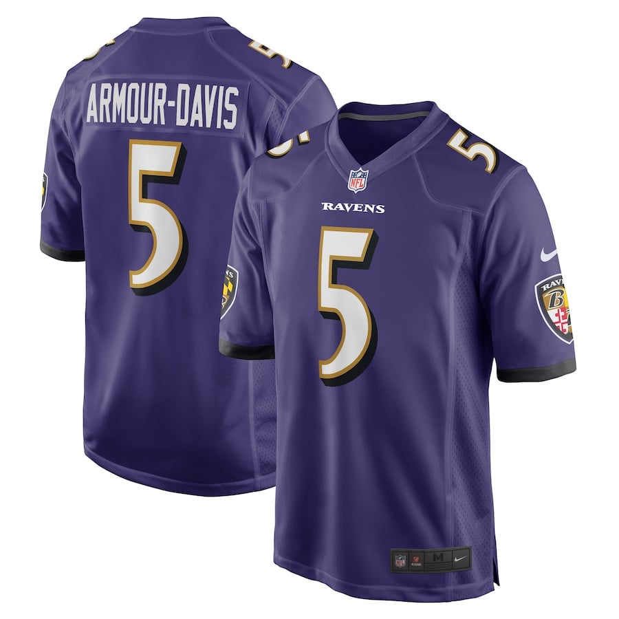 Jalyn Armour-Davis 5 Baltimore Ravens Men Game Jersey - Purple JS1847 nicesnker