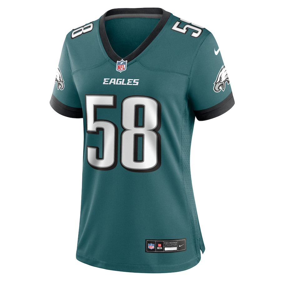 Jalyx Hunt 58 Philadelphia Eagles Women's Team Game Jersey - Midnight Green JS4069 nicesnker - Image 2
