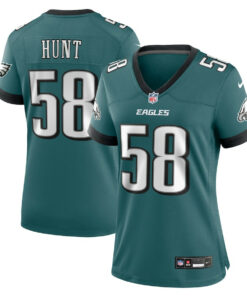 Jalyx Hunt 58 Philadelphia Eagles Women's Team Game Jersey - Midnight Green JS4069 nicesnker