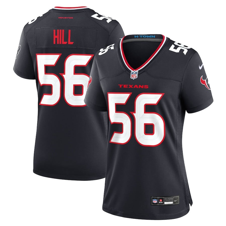 Jamal Hill 56 Houston Texans Women's Team Game Jersey - Navy JS9731 nicesnker