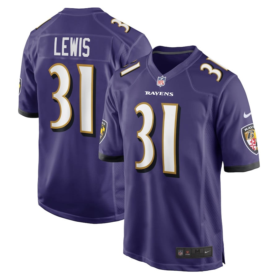 Jamal Lewis 31 Baltimore Ravens Men Retired Game Jersey - Purple JS8961 nicesnker