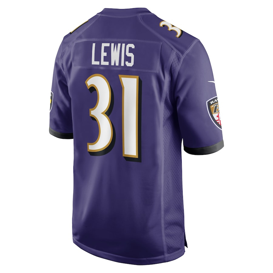 Jamal Lewis 31 Baltimore Ravens Men Retired Game Jersey - Purple JS8961 nicesnker - Image 3