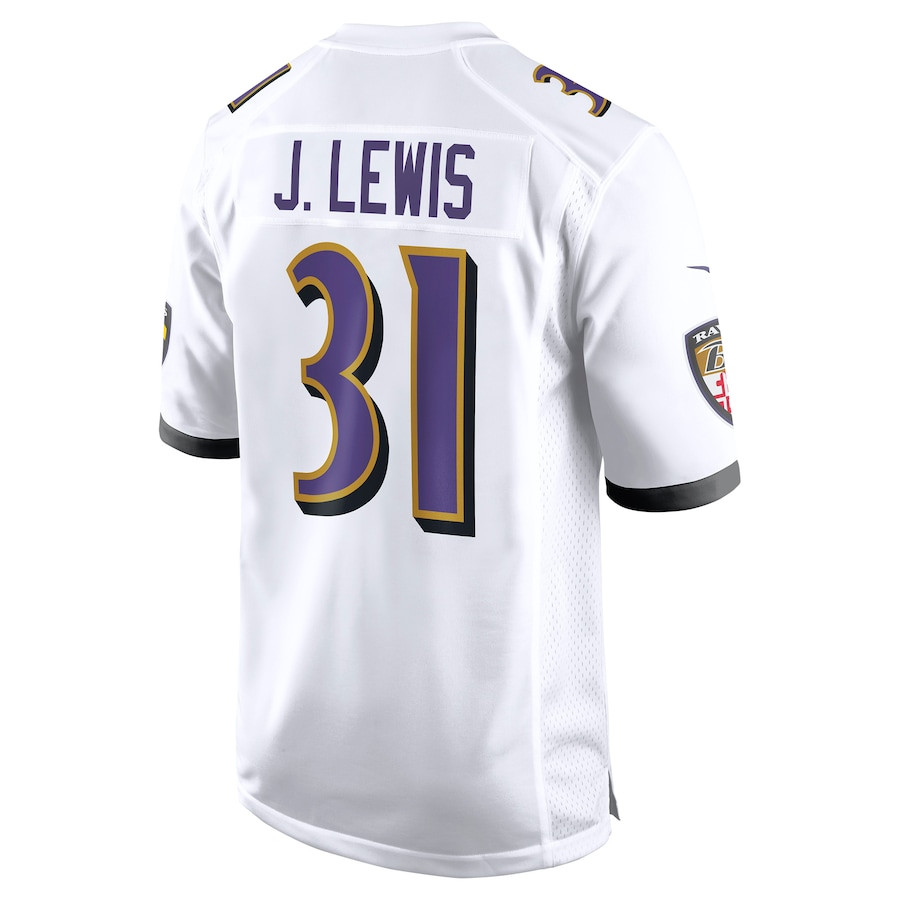 Jamal Lewis 31 Baltimore Ravens Men Retired Game Jersey - White JS3881 nicesnker - Image 3