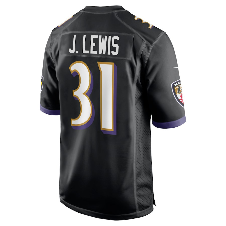 Jamal Lewis 31 Baltimore Ravens Retired Player Men Jersey - Black JS8337 nicesnker - Image 3