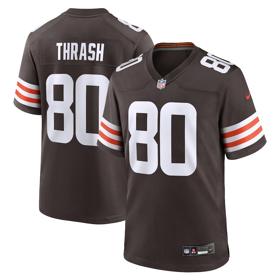 Jamari Thrash 80 Cleveland Browns Team Game Men Jersey - Brown JS6066 nicesnker