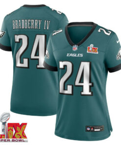 James Bradberry IV #24 Philadelphia Eagles Super Bowl LIX Women's Jersey - Midnight Green JS7476 nicesnker
