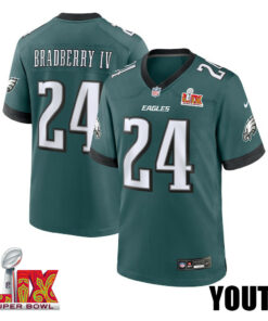 James Bradberry IV #24 Philadelphia Eagles Super Bowl LIX YOUTH Jersey - Midnight Green JS5250 nicesnker
