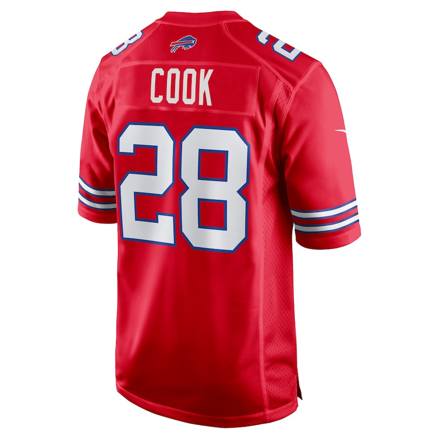 James Cook 28 Buffalo Bills Men Alternate Game Jersey - Red JS3855 nicesnker - Image 3
