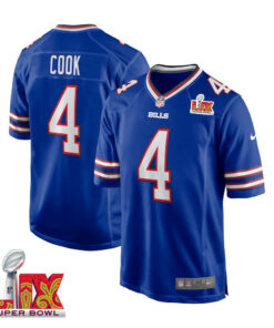 James Cook #4 Buffalo Bills Super Bowl LIX Jersey - Men's - Royal JS8955 nicesnker