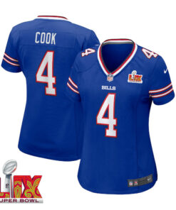 James Cook #4 Buffalo Bills Super Bowl LIX Women's Jersey - Royal JS9659 nicesnker