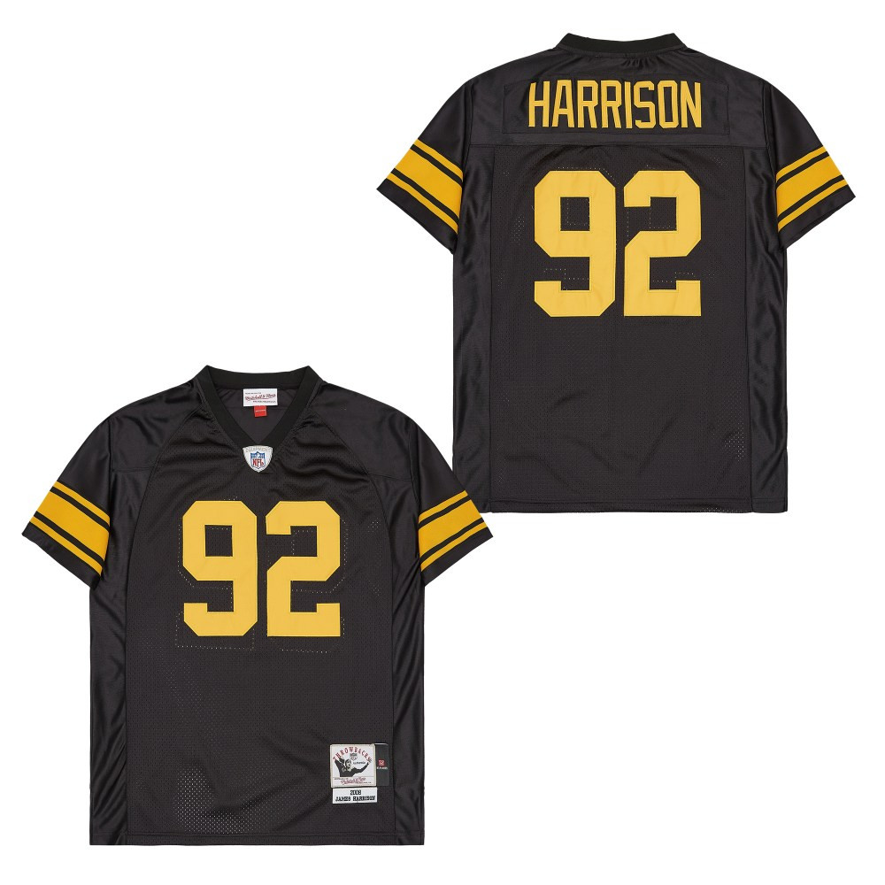 James Harrison 92 Pittsburgh Steelers Retro Throwback Men Jersey - Black JS1461 nicesnker - Image 2